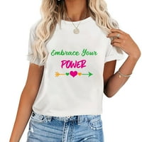 Prigrlite svoju moć pozitivnu izreku Cool Vintage ženska grafička majica za zabave i poklone bijeli