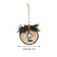 Jeashchat Božićne ukrase Zatvoreni božićni ukrasi Igla okrugla Drveni znak Privjesak bez odličnog stabla