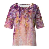 Posteljine za žene Loot Fit Ljetni cvjetni casual labavi bazični vrhovi, majica na pola rukava, prevelikih