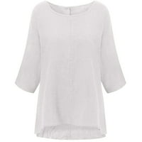 ShldyBC ženske ležerne majice s rukavima u boji s rukavima slatke vrhove udobne bluze - pad ušteda