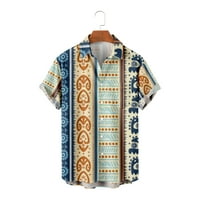 Etnička uzorka Dekorativni cvjetni Havaji muški ležerni stilski majica s majicom kratkih rukava