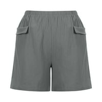 Finelylove kratke hlače sa džepovima za žensku plažnju kratke hlače visoki struk uspon čvrstog sivog