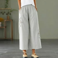 Aurouralne pantalone za žene čišćenje Žene Ležerne prilike visoke struke Široke noge Palazzo hlače Jeans pantalone