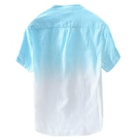 Muškarci Moderan povremeni gradijent boja labav majica kratkih rukava Top svijetloplava plava