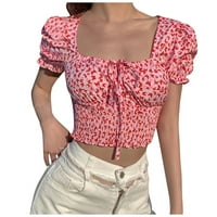 Košulje Žene Ležerne prilike za printu za print Cvjetni ženski vitki gornji ovratnik ženska bluza Lagane
