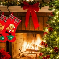 Božićna čarapa poklon vrećica plairana ruž za usne Flannel srednje božićne čarape Božićni ukrasi Božićna dekoracija drva