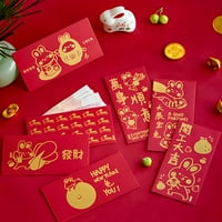Pnellth Crvena koverta zadebljani papir crtani uzorak bronzijski proces najboljih želja Predodređena nova godina sretna novca crvena torba za vjenčanje