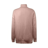 Appsuyy džemperi za žene čišćenje modne čvrste boje pulover dugih rukava turtleneck pleteni džemper gornji ružičasti ružičasti