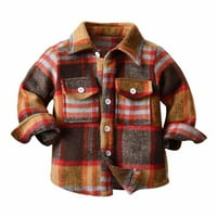 Mjeseci jakna od mališana-10 godina toddler flanel košulja jakna plairana dugme dugih rukava dolje niz