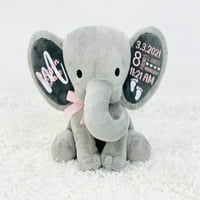 Personalizirani slon, punjeni životinjski poklon, poklon za bebe, poklon za bebe, novorođenče, novi