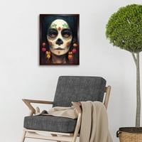Dan mrtve žene lubanje meksiko umjetnost ispis uokvireni zidni dekor postera