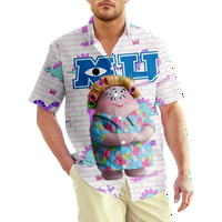 Košulje za muškarce i dječake Havajski čudovište Univerzitet Casual Shortsleeve Ispiši gumb prema dolje Havajska majica Fahion košulja poklon za njega