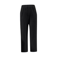 Shomport Womens Pamučne pantalone sa džepovima visoki struk udobne labave hlače, ležerne lagane labave