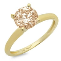 0,5ct okrugli rezani šampanjac simulirani dijamant 18k žuti zlatni godišnjički angažman prsten veličine