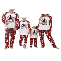 Porodica koja odgovara Božićne padnjake Outfits dugih rukava stablo tiskane vrhove pantalona za spavanje