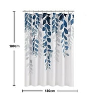 Plava eukaliptusna zavjesa za tuširanje za kupaonicu cvjetni akvarel lišće na vrhu botaničkih prirodnih