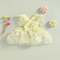 Bagilaanoe novorođene djevojčice Rompers haljina 3D leptir bez rukava bez rukava za dijete
