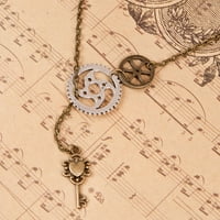 Besheek Steampunk y u obliku lariat antikne brončane brzine latiat ogrlice