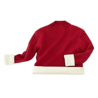 Haite džemper od malih pulover pulover dugih rukava dugih rukava Dječji pletene džempere Dječji dukseri s visokim vratom crvena