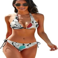 Panda Fly s balonom Halter string triangle bikini setovi dva seksi kupaći kostimi