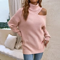 SIMPLMASYGENI Clearence trendi džemperi dugih rukava za žene plus veličine Žene Ležerne prilike moda Soild pulover dugih rukava okrugli vrat