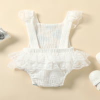 Calsunbaby novorođenčad dječje djevojke čipke za šivanje bodi, gumbi za bodice ruffledher kratka jednodijelna odjeća