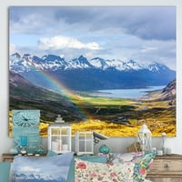 Art DesimanArt Islandski pejzaž sa fjordom i duginom tradicionalnom platnom zidnom umjetničkom otisku