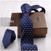 Muške klasične provjere Light Blue Jacquard tkanička kravata + poklon Boxmen Classic Provjeri svijetlo