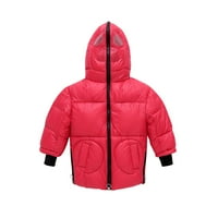 Jakna za mališana 9m-6y Toddler Baby Girls Winter Cartoon Vjetrootporni kaput s kapuljačom s kapuljačom za toplu odjeću crvena 100