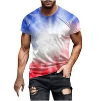 Muške majice za čišćenje ljudi Ležeran okrugli vrat Popularno 3D digitalna zastava Štampanje pulover