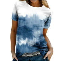 Puntoco Plus Veličina za uklanjanje ženske labave bluze tiskanje majice majice Bluza Print Tee Navy