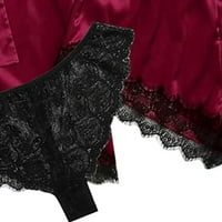 Tawop Silk Nighthown za žene plus veličine seksi donje rublje žene svilena ogrtač satenski ogrtač za spavanje pidžama crvena 12
