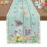 Modni zec ispis Uskršnji trkač stola Proljetna ljetna sezonska godišnjica kuhinja trpezarijski stol