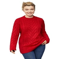 Ellos ženski pulover kabelski džemper Tunički pulover