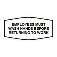 Zamišljeni zaposlenici moraju oprati ruke prije nego što se vrate na posao na posao - srednji