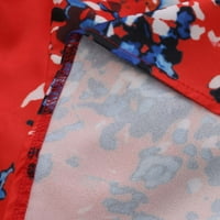 Luiyenes ženski snimci bez rukava prednji tenkovi Boho cvjetni print wrap v rect t majice Ljetni odmor