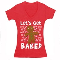 Xtrafly Odjeća Žene Nabavite pečeni MAN COOK Cookie Party Božićni džemper V-izrez majica