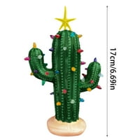 Desktop Ornament Cactus Božićno drvce sa lampicama osvijetljena smola keramički božićno drvce Vintage