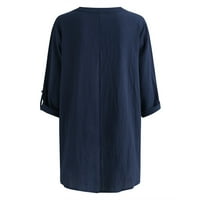 Ženska modna tiskana labava majica dugih rukava bluza V vrat casual tops hot8sl4486470
