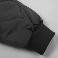 Ženski zimski kaputi Jesen i zimski dugi rukav Solid Color Diamond Provjerite kratku pamučnu jaknu Black