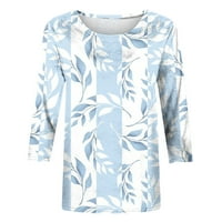 Jsaierl rukav vrhovi za žene Ljeto Trendy Crewneck T majice Grafički radovi Mekani bluze Tri četvrtine