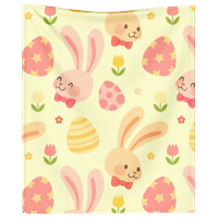 DICASSER Uskršnje zečice i jaja ćebad sa jastukom pokrivaju šarene dekorativne meke ugodne prekrivač
