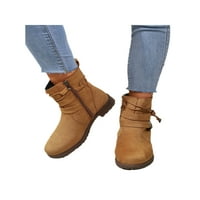 Woobling ženske čizme kopče čizme za gležnjeve bočne zip čizme dame kratki čizme Comfort Cipele Block