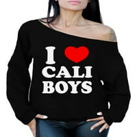 Newkward Styles i Heart Cali Boys Off ramena Dukserija i love Cali Boys Prevelizirani džemper Ženski kalifornijski džemper Cali Pokloni Kalifornija Karta Zbirke