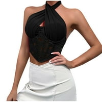 Oblijeće za žene Halter Plus Veličina gumb čipke kostim sitnice oblikovane outfit Tummy Control BodyySit