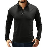 Hanas jesen Novo evropsko i američko Muška odjeća solid solid u boji Zipper dugih rukava majica Black