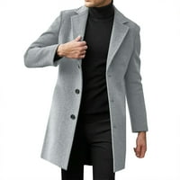Outfmvch jakne za muškarce Muškarci Slim zimskog kaputa rever ovratnik dugih rukava kožna jakna Vintage