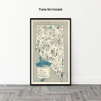 Vintage Map Poster - Retro Nevada Karta Print - Nevada Državna karta Art - Poklon za učitelja, student,