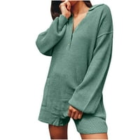 Ženski kombinezon dugih rukava džemper s džemper za vrat prema dolje Oneie Loungeward Hotsas Outfits