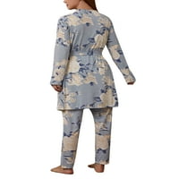 Žene Robe Pajamas Set dugih rukava Noćnežeće labave odjeće Spa Cambobe Plava L